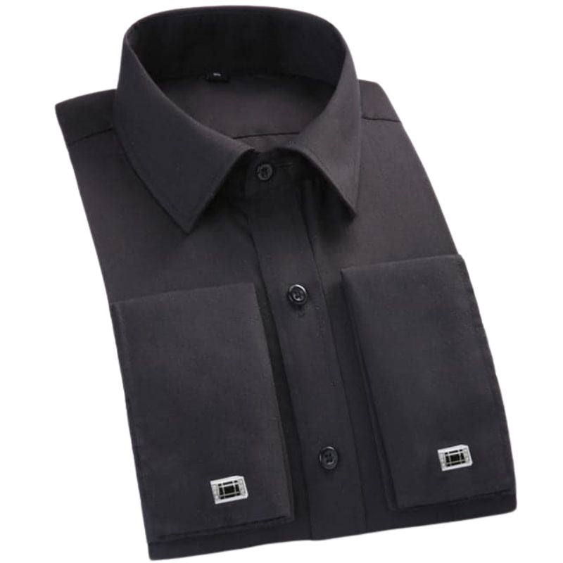 QISHA Men's Long Sleeves Dress Shirt with Cufflinks Included - Divine Inspiration Styles