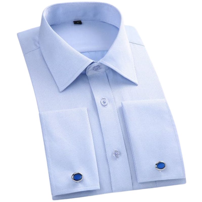 QISHA Men's Long Sleeves Dress Shirt with Cufflinks Included - Divine Inspiration Styles