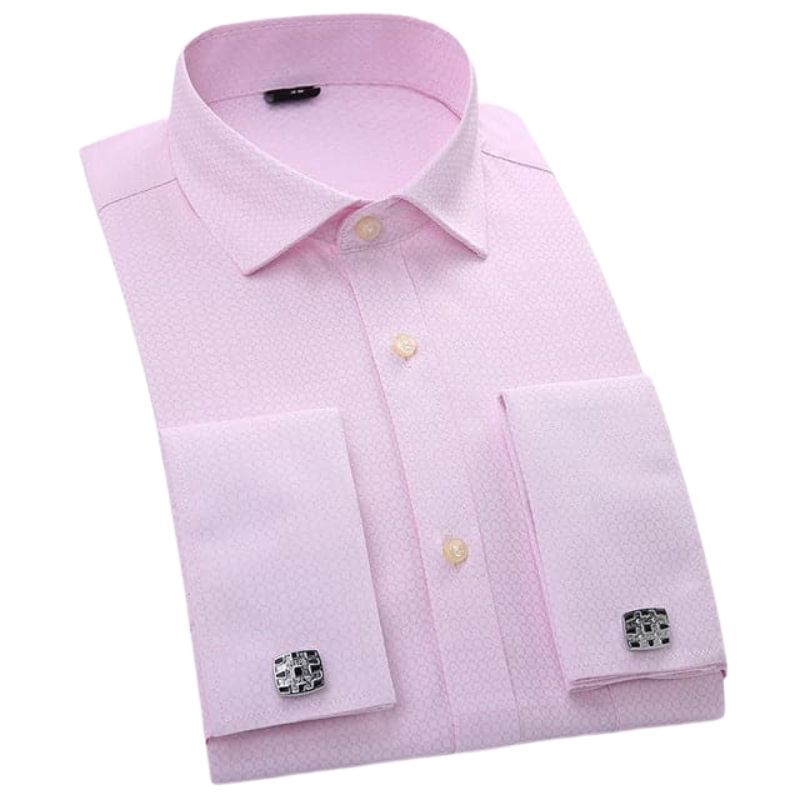 QISHA Men's Long Sleeves Dress Shirt with Cufflinks Included - Divine Inspiration Styles