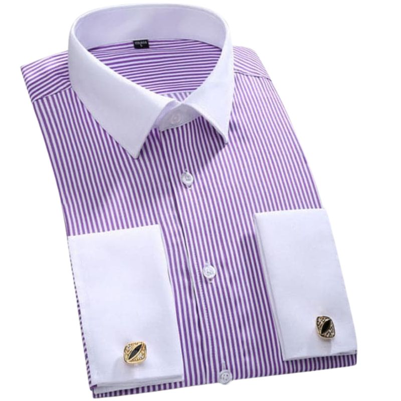 QISHA Men's Long Sleeves Dress Shirt with Cufflinks Included - Divine Inspiration Styles