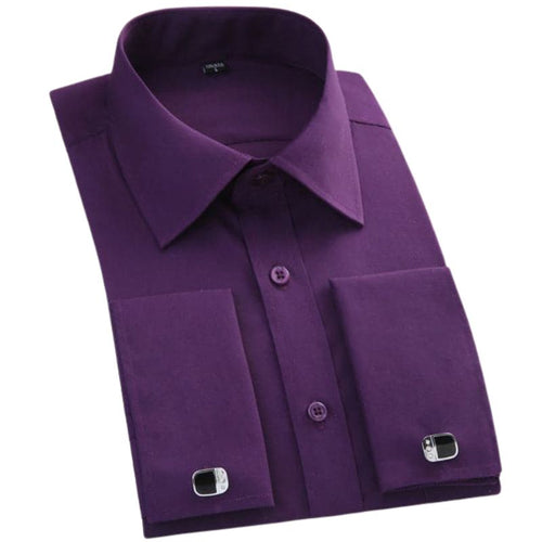 QISHA Men's Long Sleeves Dress Shirt with Cufflinks Included - Divine Inspiration Styles