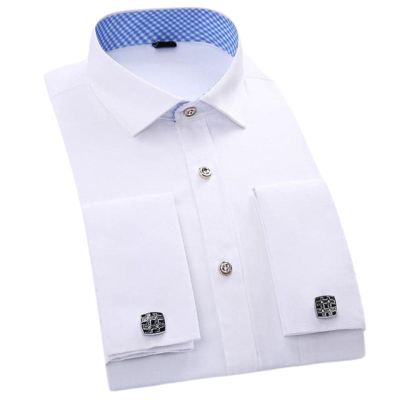 QISHA Men's Long Sleeves Dress Shirt with Cufflinks Included - Divine Inspiration Styles