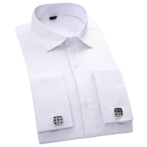 QISHA Men's Long Sleeves Dress Shirt with Cufflinks Included - Divine Inspiration Styles