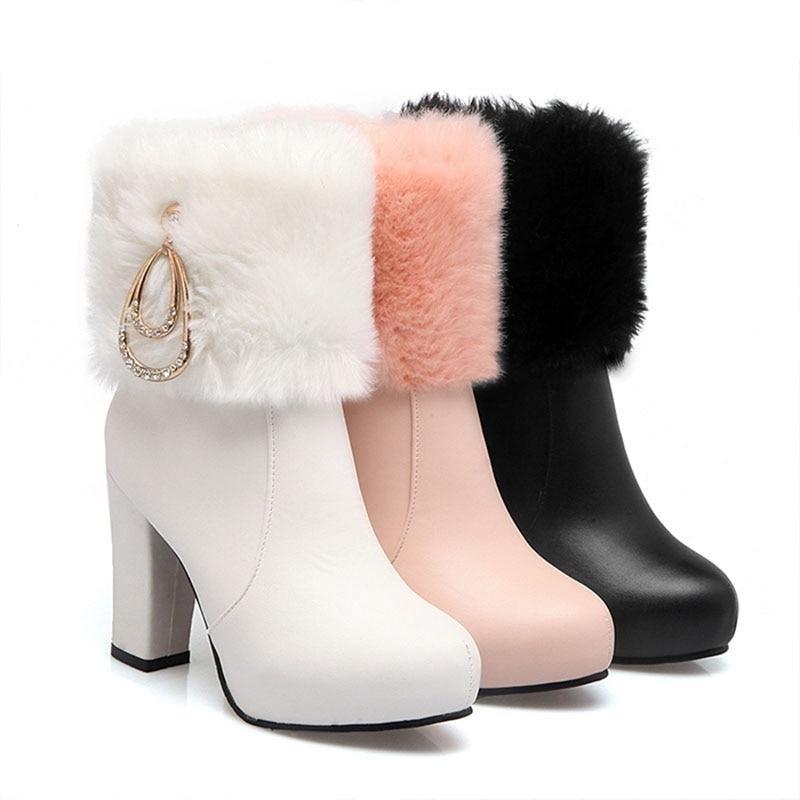 ROSALINE Design Women's Fashion Elegant Plush Fur White Pink & Black P –  Divine Inspiration Styles