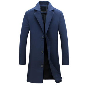 BRADFORD Design Collection Men's Fashion Premium Quality Long Wool Blend Solid Coat - Divine Inspiration Styles