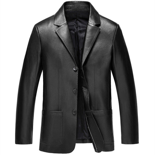 BRADLEY Men's Fashion Premium Quality 100% Genuine Leather Style Black Blazer Suit Jacket - Divine Inspiration Styles