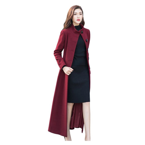 SARA Design Women's Fine Fashion Elegant Luxury Style Long Wool Coat Jacket - Divine Inspiration Styles