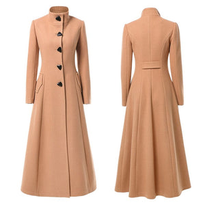 SARA Design Women's Fine Fashion Elegant Luxury Style Long Wool Coat Jacket - Divine Inspiration Styles