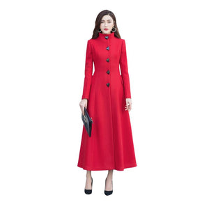 SARA Design Women's Fine Fashion Elegant Luxury Style Long Wool Coat Jacket - Divine Inspiration Styles