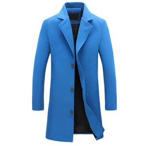 BRADFORD Design Collection Men's Fashion Premium Quality Long Wool Blend Solid Coat - Divine Inspiration Styles