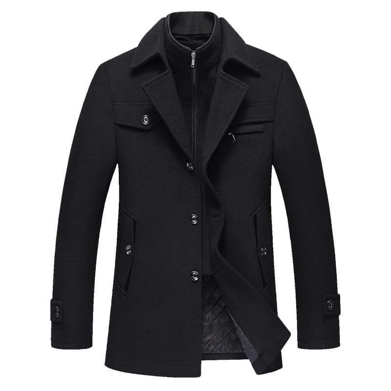 BOLU Design Men's Fashion Premium Quality Long Wool Coat Jacket ...