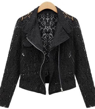 ASM Women's Elegant Fashion Lace Design Biker Jacket - Divine Inspiration Styles