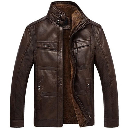 MOUNTAINSKIN Men's Fashion Premium Quality Leather Plush Fur Coat Jacket - Divine Inspiration Styles