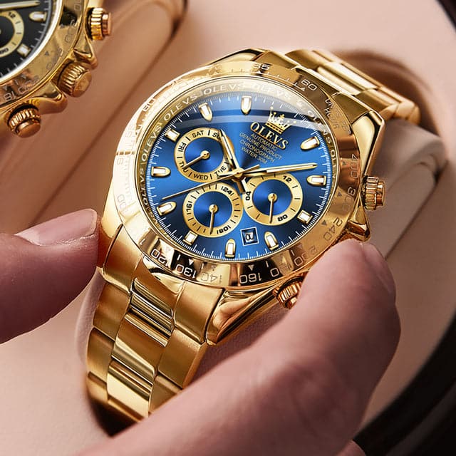 OLEVS Watch for Men Luxury Stainless Steel Men Quartz Wristwatches