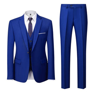 BRADLEY VIP SUITS Men's Fashion Formal Business & Special Events Wear 3 Piece (Jacket + Pants + Vest) Light Blue Sky Blue Suit Set - Divine Inspiration Styles