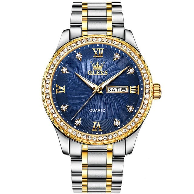 Olevs blue dial watch hotsell