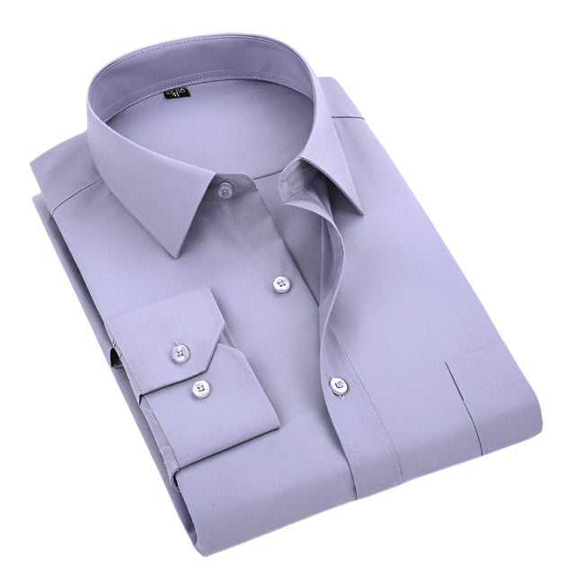 QISHA Men's Business Formal or Business Casual Long Sleeves Dress Shirt - Divine Inspiration Styles